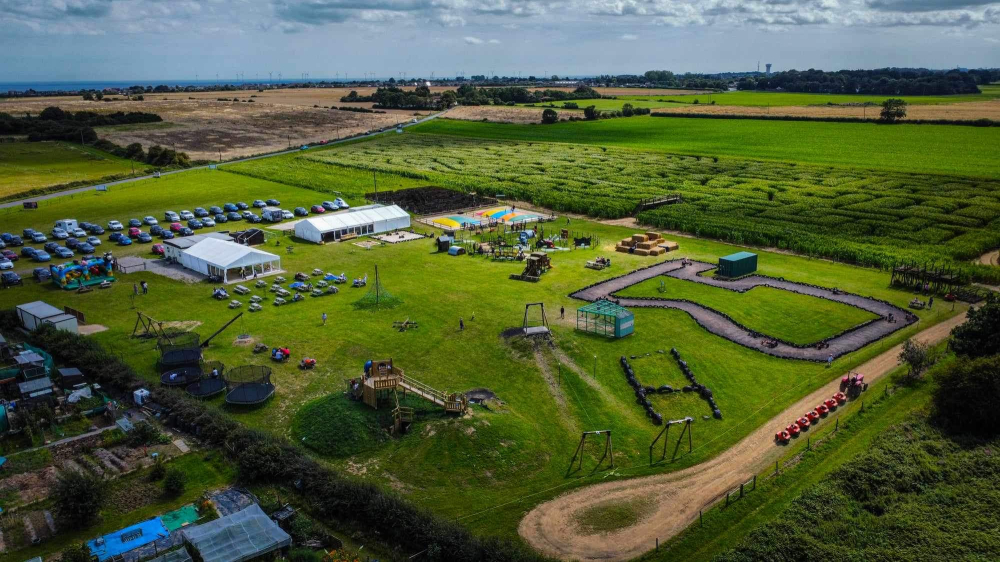 Hirsty's Family Fun Park Maize Maze aerial photo
